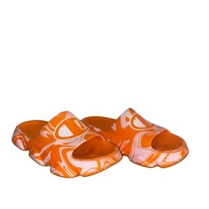 Champion Meloso Squish Swirl Slides Youth 13 Orange White SlipOn Sandal Preowned